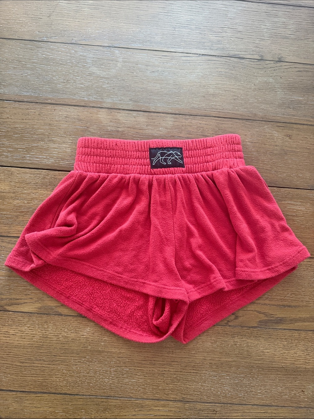 Tiger, Friday adult small red dancewear, a soft terry cloth, kind of fabric